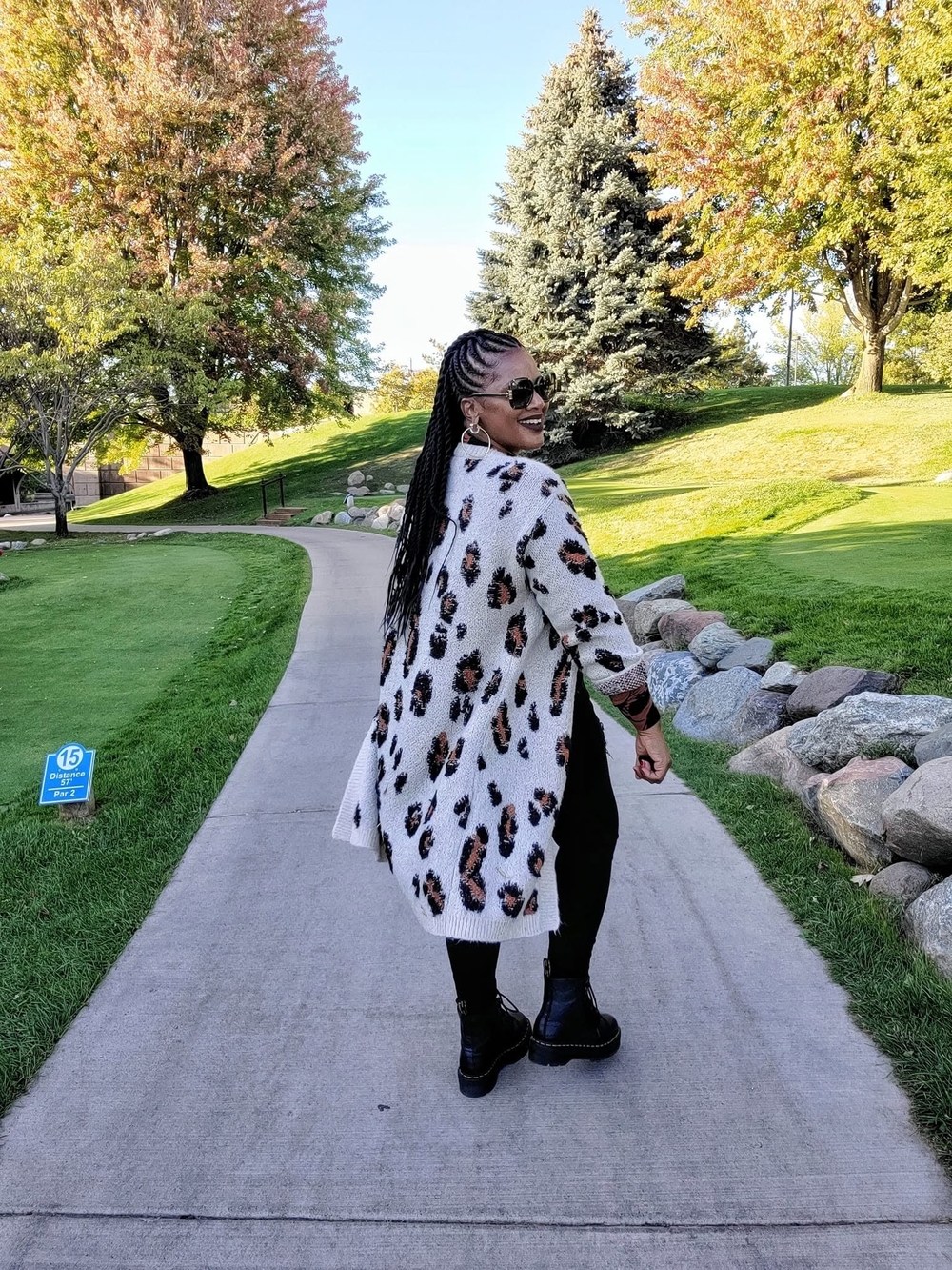 Knox Rose White Leopard Print Open-Front Cardigan